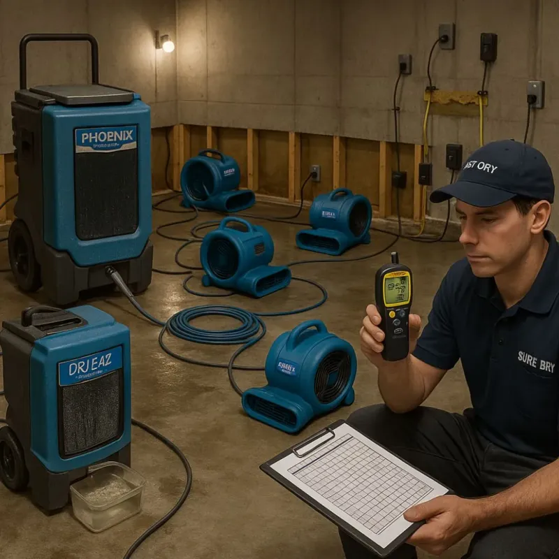 Structural Drying and Dehumidification process in Augusta, KS